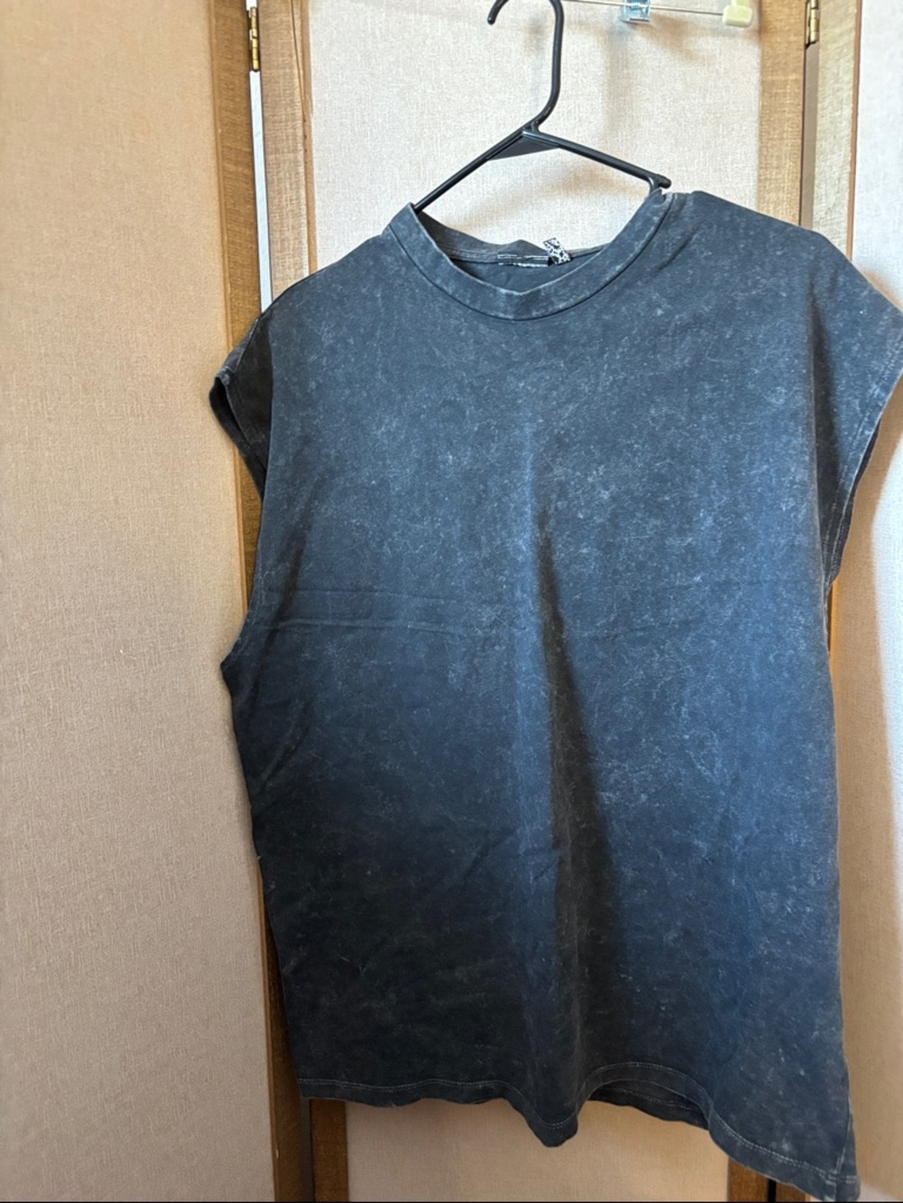ASOS Black Acid Washed Muscle Tee Large